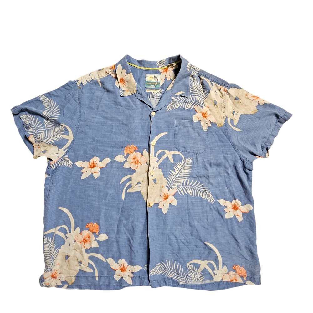 Tommy Bahama Mens Silk Island Modern Fit Camp Shirt Tropical Hawaiian 2XL Resort